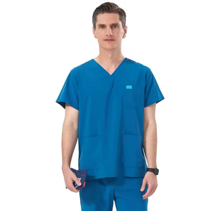 Short Sleeve <b>Scrub</b> <b>Set</b> uniform with V-Neck Elastic Cuff stretchy Fabric - Product Image 5