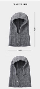 One Hole Knitted Pullover Cap Winter Warm Hooded <b>Scarf</b> Beanie Balaclava - Product Image 3