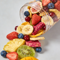Direct van de fabriek: Aardbei, kiwi, drakenvrucht, mango, ananas gemengd gevriesdroogd fruit voor een gezonde, knapperige snackmix