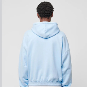 Venta al por mayor personalizado 100% algodón hombres sudaderas con capucha de gran tamaño de peso pesado 500GSM Puff impreso Logo Unisex sudaderas con capucha en blanco para el invierno - Product Image 5