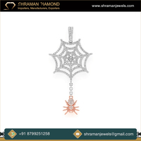 Colgante de Telaraña Personalizado en Oro Sólido de 14K con Incrustaciones de Diamantes Moissanite VVS, Diseño Único, Joyería Unisex de Alta Calidad, Regalo