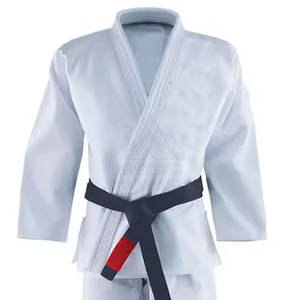 เครื่องแบบ BJJ GI คอตตอน100% น้ำหนักเบาระบายอากาศได้ดีศิลปะการต่อสู้สีพื้น - Product Image 5