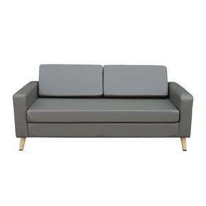 Sofá Seccional Moderno Tradicional de 2 Plazas en Verde Oliva Oscuro, Tapizado en Cuero Sintético con Patas de Plástico para Muebles de Sala de Estar - Product Image 1