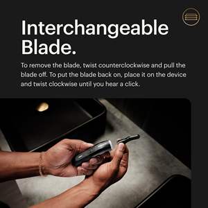 Tondeuse électrique rechargeable étanche pour nez et oreilles avec système double tête SkinSafe, peigne à sourcils de voyage et projecteur LED intégré - Product Image 5