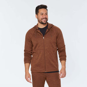 Sudadera con capucha de lana con cremallera completa y patrón sólido informal para hombre, ropa de calle de algodón suave para invierno, aventuras al aire libre, bordado - Product Image 1