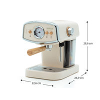 Ker Press Xpress offoffee Ker Aker 1050 W y 15 bares. Capacidad de 1,20 L con bandeja de caída extraíble y 2 tamaños de filtros