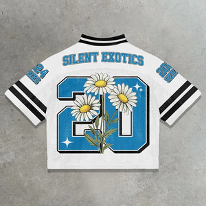 Maillot de football streetwear pour hommes en gros, T-shirt court personnalisé Tontons à col en V en maille brodée - Product Image 2