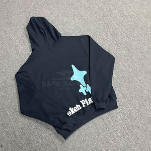 เสื้อกันหนาวลำลองสำหรับวัยรุ่นแฟชั่นใหม่กันลมพิมพ์ลายพัฟเป็นมิตรกับสิ่งแวดล้อมมีฮู้ดใส่สบายฤดูหนาวย้อมสีทึบทึบ - Product Image 2