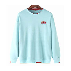 2025 sudaderas informales personalizadas de talla grande para hombre, ropa de calle con patrón sólido, Top holgado de invierno, poliéster/algodón teñido liso - Product Image 1