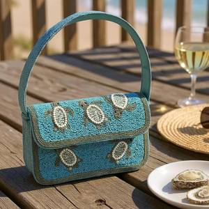 Sac à bandoulière orange perlé Sac à main design orange Sac à main perlé agrume Sac orange fait main - Product Image 1