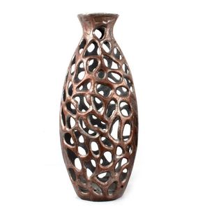 Nouveauté fraîche fait à la main en fonte d'aluminium grand Vase à fleurs avec finition patinée Vase à fleurs sur mesure à vendre à bas prix - Product Image 1