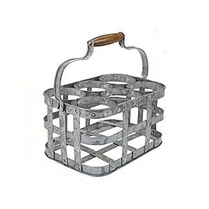 Ancienne cage en métal galvanisé antique Design bouteille de bière Caddy Bar & pique-nique Accessoires - Product Image 5