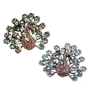 Luxury Rhinestone Peacock Animal Pendants Brooches for for Wedding Christmas Birthday Jewelry Unisex Gift