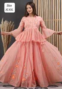 ชุดเดรสแบรนด์ Georgette Lehenga Choli & Dupatta สําหรับผู้หญิง 3 ชิ้นส่งตรงจากผู้ผลิตอินเดีย - Product Image 4