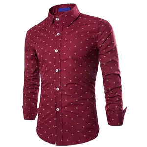 Prix de gros Chemise boutonnée Nouveaux hommes élégants de luxe Chemise boutonnée à manches longues Slim Fit Dernier design Chemise boutonnée - Product Image 1