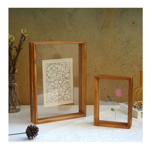 Marco DE FOTOS transparente de madera Acabado natural Tamaño personalizado Decoración de mesa Hogar Oficina Hojas decorativas Imagen de flores Deco - Product Image 1