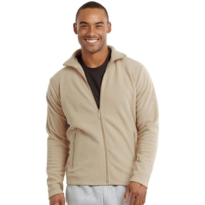 Veste polaire OEM ODM à fermeture éclair classique unisexe à col haut, légère et chaude à manches longues, avec logo personnalisé sur le devant - Product Image 1