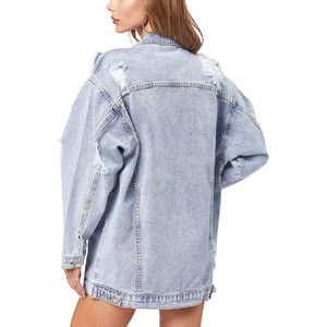 แจ็กเก็ตยีนส์คอตตอนสีฟ้าอ่อนระบายอากาศได้ดีแจ็กเก็ตขนสัตว์ซับในฤดูใบไม้ร่วงฤดูหนาว - Product Image 2