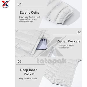 Veste d'extérieur imperméable légère unisexe de qualité supérieure Fermeture à glissière Polyester/Nylon Matériau respirant Vente en gros - Product Image 3