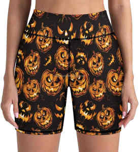 Pantalones cortos de yoga y gimnasio de cintura alta al por mayor para mujer, pantalones cortos deportivos transpirables cómodos con botones, sublimación personalizada, color sólido - Product Image 6