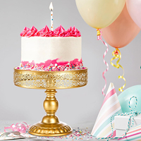 Ensemble de 3 supports à gâteau et porte-cupcakes en métal doré de haute qualité pour la présentation de desserts lors de mariages et d'anniversaires