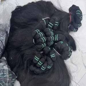 Mejor Venta de negro liso natural súper doble grueso y completo de una cutícula de donante alineado extensión de cabello humano virgen - Product Image 5