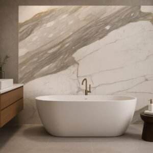 Calacatta Gold Marble Natural White Quartzite Honed <b>Brushed</b> Finish for Villa Staircase Bathroom Floor Versatile <b>Chinese</b> Design - Product Image 4