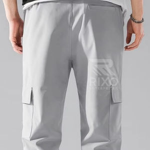 Pantalones Cargo Casuales de Corte Holgado para Hombre, 100% Algodón Canvas, Cierre de Botones, Cintura Media, Planos, Transpirables, de Secado Rápido, para Trabajo al Aire Libre - Product Image 2