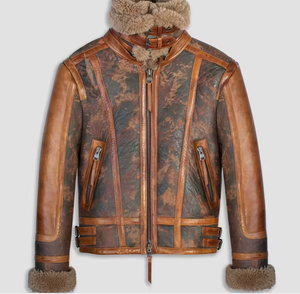 Chaqueta de invierno Sherpa extragrande forrada de piel sintética de talla grande y cálida, chaqueta de piel de vaca pull up - Product Image 2