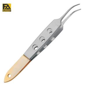 Pince à épiler multi-usages Pointe incurvée fine Pince à épiler en acier inoxydable pour l'extraction professionnelle des cils - Product Image 1