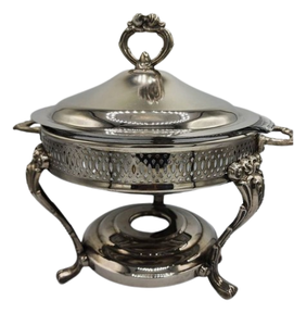 Plat chauffant fini brillant Fournitures alimentaires attrayantes Plat chauffant Casserole de service Chauffe-plat fait à la main Mariage de créateur - Product Image 3