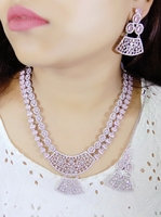Parure de bijoux indiens plaqués or de qualité supérieure, résistante au ternissement, collier et boucles d'oreilles pour mariage, fiançailles et soirée
