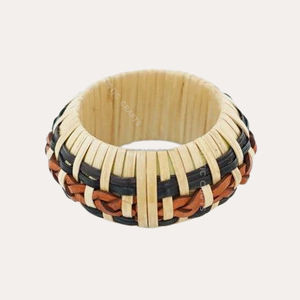 Servilleteros de ratán de bambú multicolor, diseño único para el hogar, cocina, comedor y cenas - Product Image 1