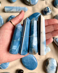 Owyhee bleu opale tour sculpté cristal obélisque pierre précieuse métaphysique naturelle de haute qualité pour REIKI guérison méditation Feng Shui - Product Image 5