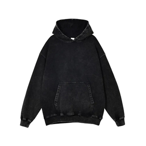 Pulls personnalisés Sweats à capuche délavés à l'acide pour hommes Vêtements de rue de haute qualité Sweats à capuche délavés à l'acide pour hommes - Product Image 4