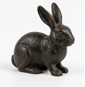 Figura de conejo de bronce vintage, pisapapeles, estatua de animal fundido, decoración de Pascua, adorno de mesa, pisapapeles - Product Image 6