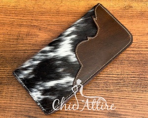 กระเป๋าสตางค์ยาวหนังวัวแท้พรีเมี่ยมสำหรับผู้ชายดีไซน์พับสองทบบางพร้อมกระเป๋าซิปสำหรับใส่บัตรเครดิตและของใช้จำเป็น - Product Image 1