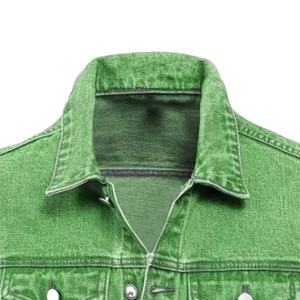 Veste en jean pour homme en gros, printemps, coupe-vent, polaire standard, chaude, décontractée, col rabattu, logo sur le devant, par HI 2026 - Product Image 2