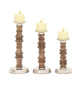 Top Quality Home Decorative Design Handmade Wooden Pillar Candle Stand Hand Crafted Wood Candle Holders for Home Decoration - Product Image 2