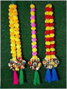 Vente en gros de cordes de fleurs de souci artificielles traditionnelles multicolores écologiques pour mur/porte suspendus Festival décoration de fête de mariage - Product Image 4