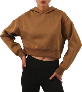 Recortada Casual manga larga con capucha pulóver personalidad Streetwear sudaderas 100% algodón hombres mujeres personalizado impreso Sudadera con capucha - Product Image 1