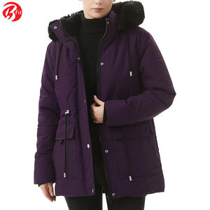 Meilleure vente femmes mode Parka veste XL taille chaud épaissir tissu détachable capuche coton matériau de remplissage approvisionnement en gros - Product Image 5