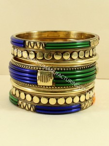 Vente directe d'usine de bracelets de mode indiens faits à la main perles de résine avec bracelet en métal ensemble bijoux de mode et accessoires - Product Image 2