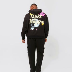 Sweat à capuche épais 450 GSM pour hommes qualité personnalisée impression bouffante confortable coton hiver Streetwear bricolage à capuche avant - Product Image 4