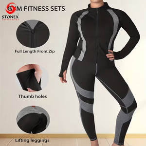 Ensemble de yoga pour femmes élégant et haut de gamme, impression personnalisée du logo, respirant, séchage rapide, vêtements de sport, tenue de yoga 2 pièces, haute élasticité - Product Image 6