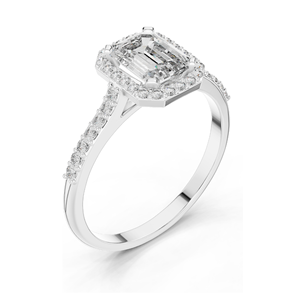 Anillo de Compromiso con Halo de Diamantes de Laboratorio de 1.072 CT para Mujer, Claridad VVS-VS EF, Oro de 18KT, 14KT, 10KT y Plata 925, Oro Rosa, Amarillo - Product Image 6