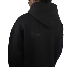 Wholesale Plain <b>Thick</b> 500/400gsm Boxy Hoodie <b>Men's</b> Cotton Oversized Fleece Custom Hoodie Heavyweight Cropped <b>Hoodies</b> <b>Men</b> 2025 - Product Image 3