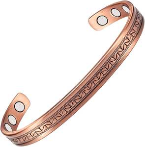 Pulsera de cobre ajustable de diseño estándar, pulseras de mano de cobre puro sólido magnético para mujeres y hombres, artesanías - Product Image 6