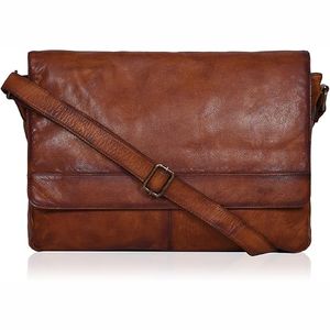 Sac de bureau pour ordinateur portable en cuir souple avec grande capacité et sangles réglables - Product Image 4