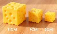 Jouet Squishy en forme de cube géant en forme de fromage à récupération lente avec boîte d'emballage, jouet anti-stress souple à presser en matériau TPR